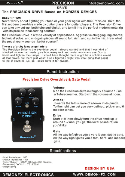 Demonfx Guitar Effect Pedal K-C At-Ds Freedman Be-Odx
