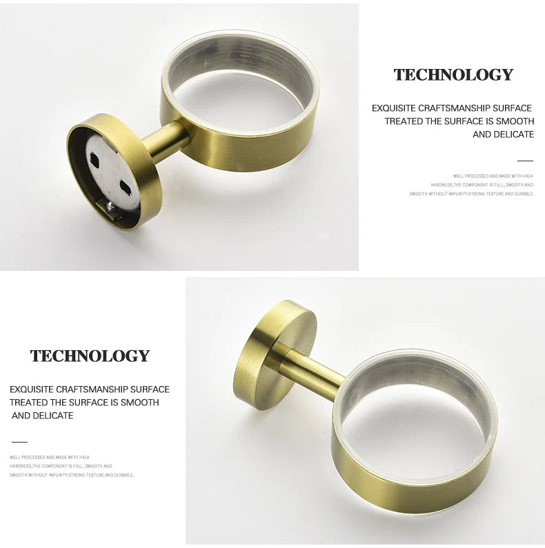 Bathroom Hardware Brushed Gold Toilet Brush Holder Robe