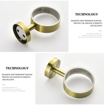 Bathroom Hardware Brushed Gold Toilet Brush Holder Robe