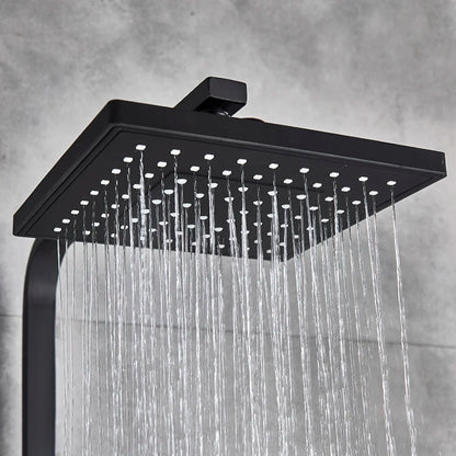 Uythner Bathroom Chrome/Black Shower Faucet Rotate Tub Spout