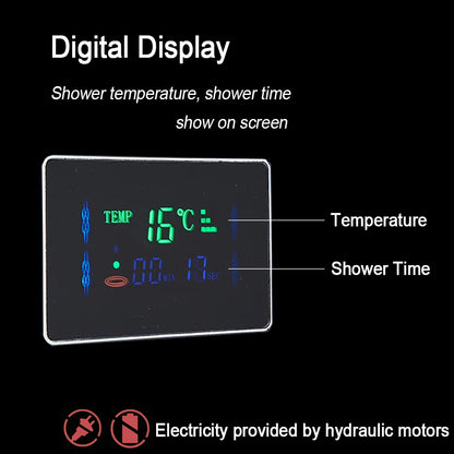 Led Light Shower Panel Waterfall Rain Digital Display
