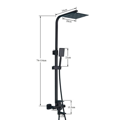 Matte Black Bathroom Shower Faucet 8/10/12inch Wall Mount