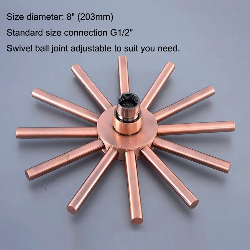 Antique Red Copper Brass Bathroom Rain Shower Head