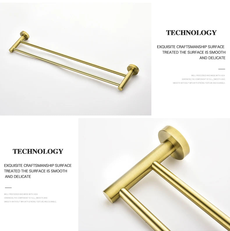 Vibrant Moderne Brushed Gold Towel Racks Fashion Gold