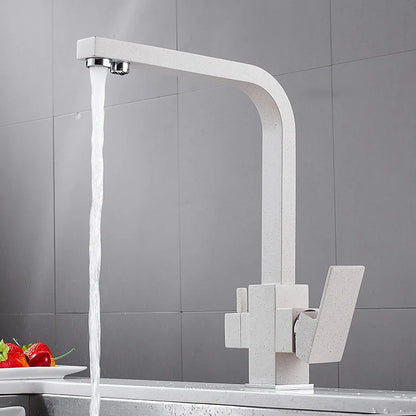 Contemporary Brass Matte Black Square 3-Way Purified Sink