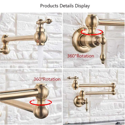 Brushed Gold Faucet Wall Mount Bathroom Basin Faucet