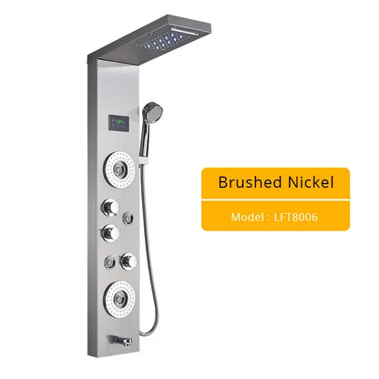 Led Light Shower Panel Faucet Waterfall Rain Shower