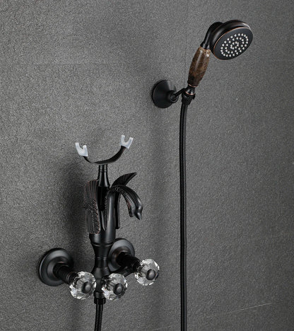 Luxury Golden Bathroom Swan Bathtub Faucet Wall Mounted