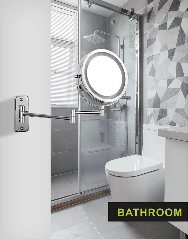 Folding Arm Extend Bathroom Mirror Led Light Inch