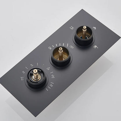 Rozin Matte Black Thermostatic Shower Faucet Wall Mount