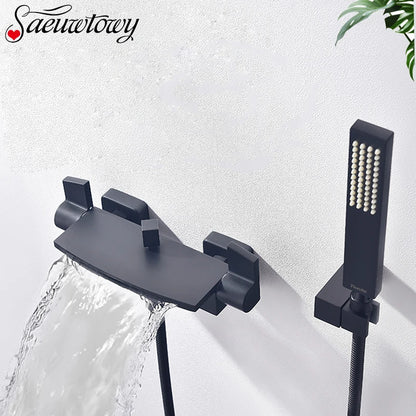 Brass Wall Mounted Waterfall Bathtub Faucet Bathroom Faucet