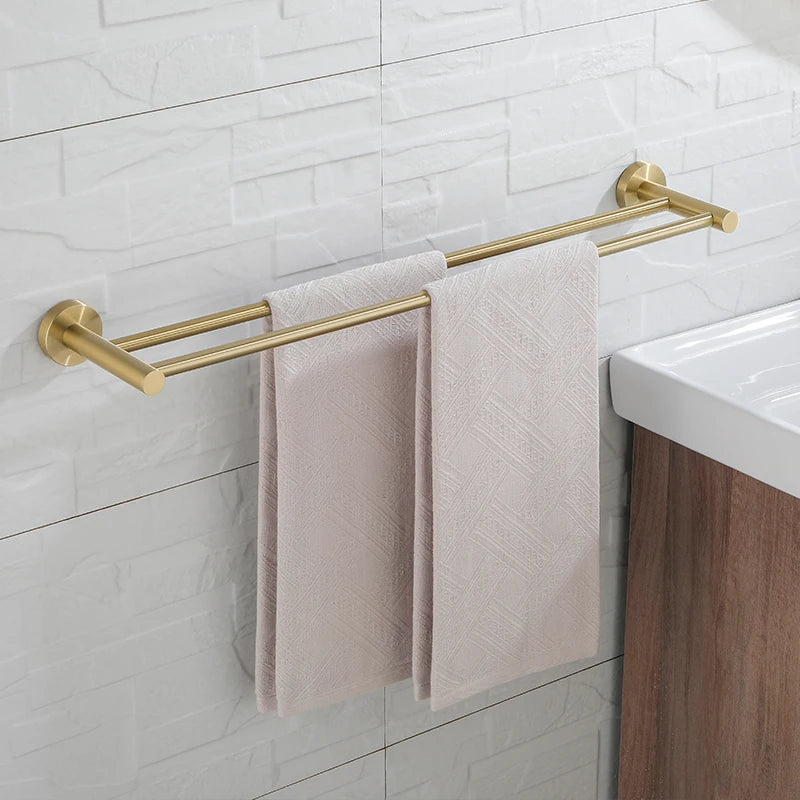 Vibrant Moderne Brushed Gold Towel Racks Fashion Gold