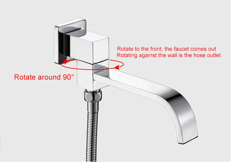 Becola Wall Mounted Faucet Spout Square Round Brass