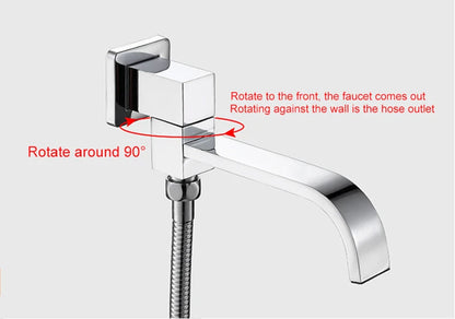 Becola Wall Mounted Faucet Spout Square Round Brass