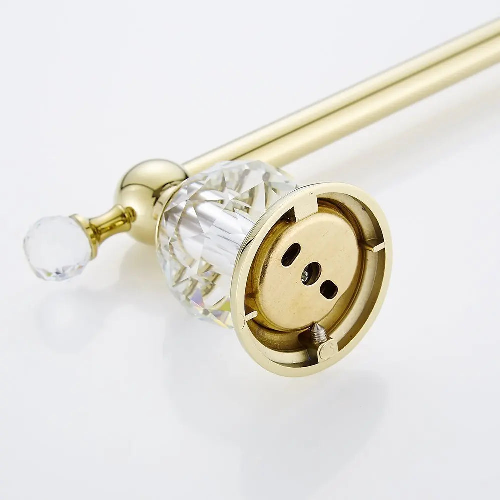 Pieces Chrome Gold Polished Bathroom Sets Brass&Crystal Towel