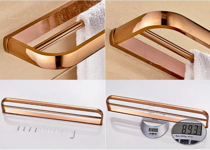 Rose Gold Double Towel Bars Bathroom Towel Ring