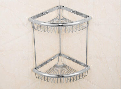 Brass Shower Shelf Toilet Paper Holder Silver Crystal