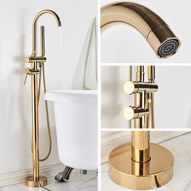 Rozin Black Floor Standing Bathtub Faucet Colors Standing