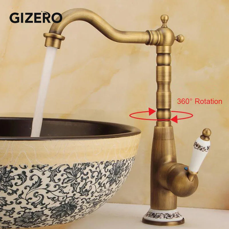Antique Retro Faucet Basin Mixer Bathroom Cold Water