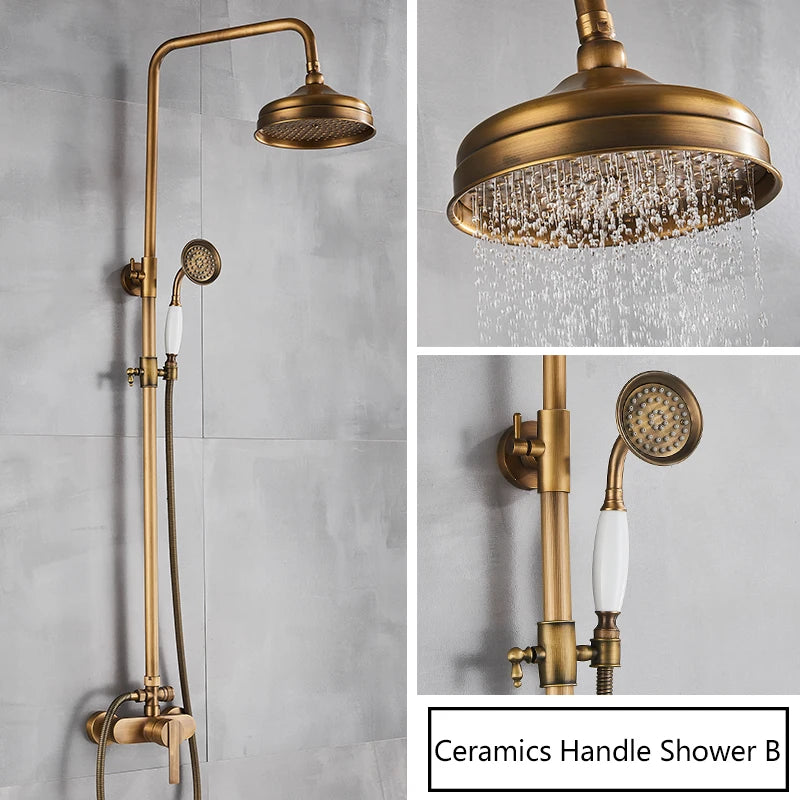 Rainfall Bathroom Shower Brass Antique Shower Mixers Handshower