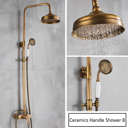 Rainfall Bathroom Shower Brass Antique Shower Mixers Handshower