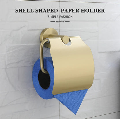 Bathroom Hardware Brushed Gold Toilet Brush Holder Robe