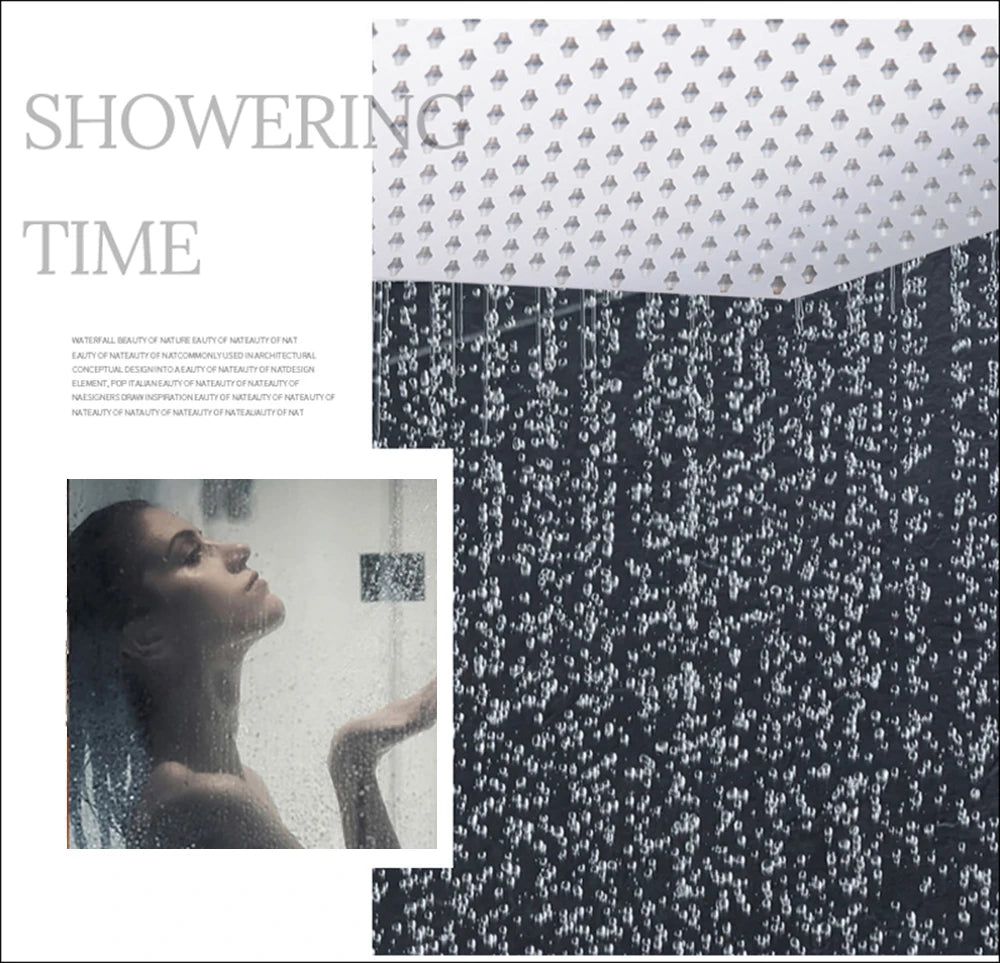 Rozin Wall Mount Rainfall Shower Faucet Chrome Concealed
