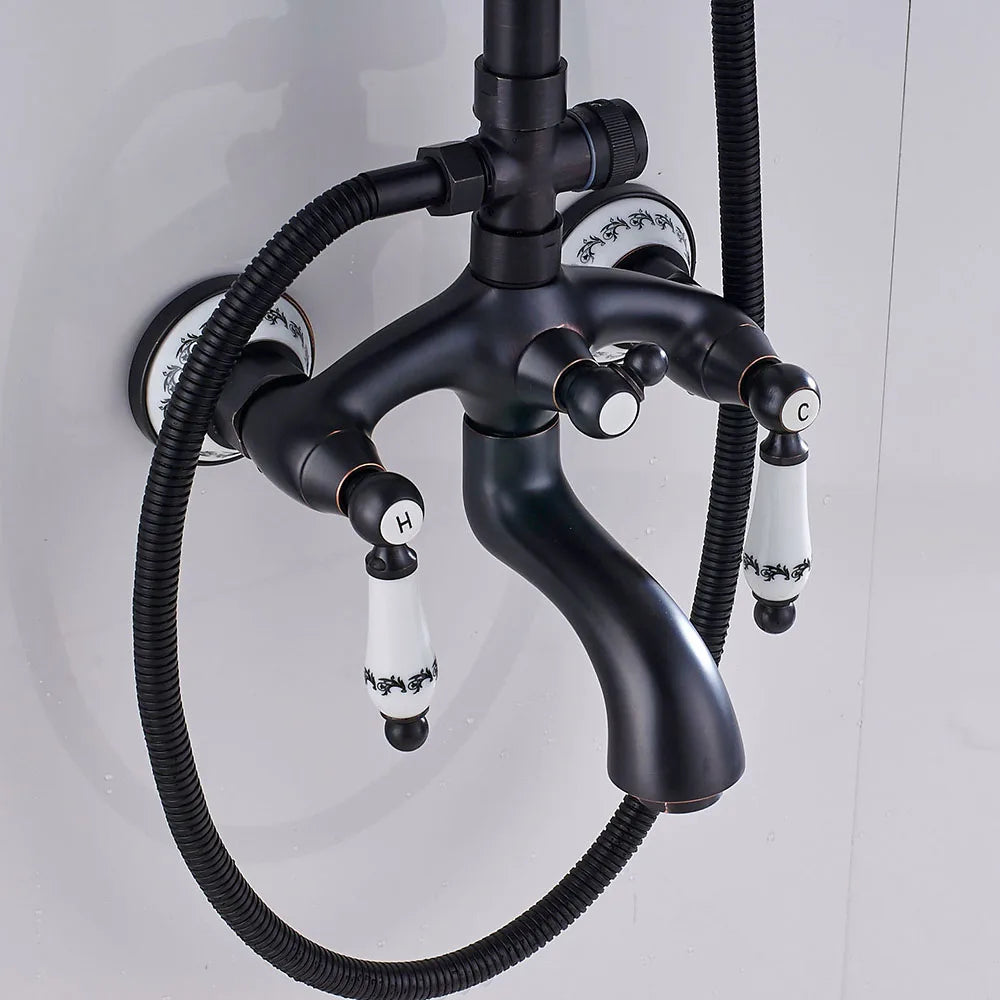 Bathroom Shower Faucet Brass Rainfall Shower Mixer Tap