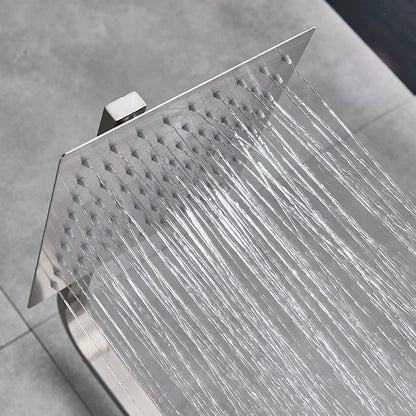 Uythner Bathroom Chrome/Black Shower Faucet Rotate Tub Spout