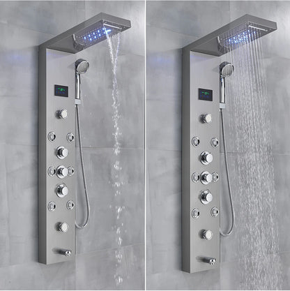 Golden Black Shower Panel Wall Rain Waterfall Shower