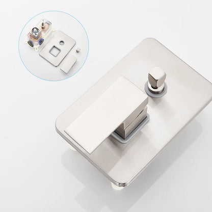Brushed Nickel Bath Concealed Rainfall Shower Faucets Wall