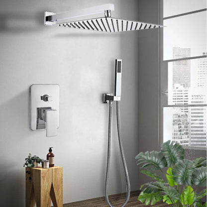 Rozin Wall Mount Rainfall Shower Faucet Chrome Concealed