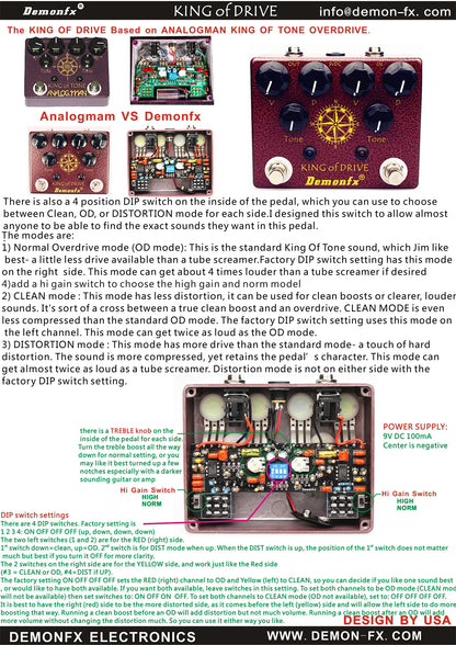 Demonfx Guitar Effect Pedal K-C At-Ds Freedman Be-Odx