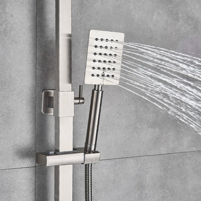 Uythner Bathroom Chrome/Black Shower Faucet Rotate Tub Spout