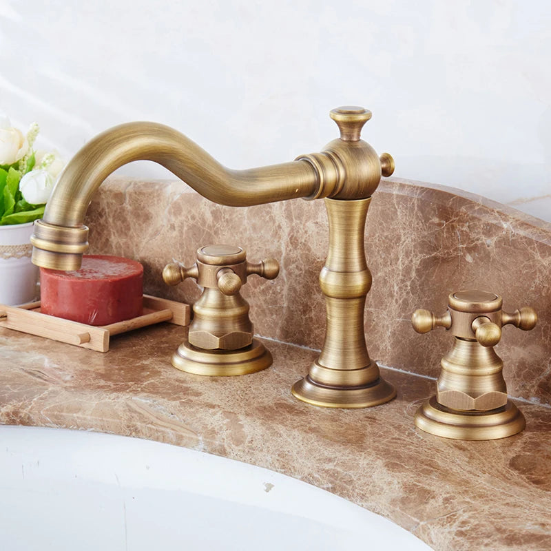 Ellen Antique Bronze Bath Sink Faucet Double Handle