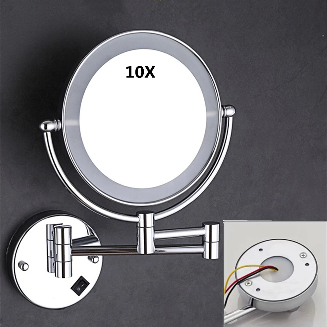 Silver Brass Dual Side Led Light Bathroom Mirror