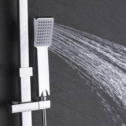 Uythner Bathroom Chrome/Black Shower Faucet Rotate Tub Spout