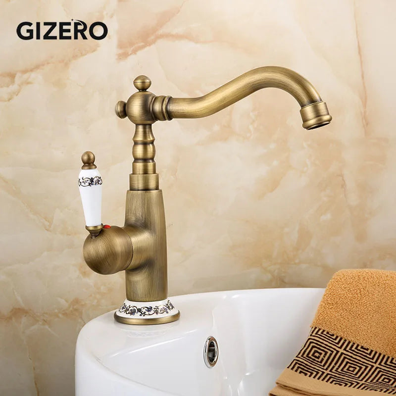 Antique Retro Faucet Basin Mixer Bathroom Cold Water
