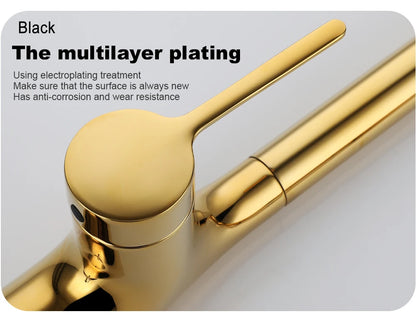 Bagnolux Titanium Black Brushed Deck Mounted Faucet Two