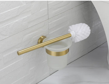 Bathroom Hardware Brushed Gold Toilet Brush Holder Robe