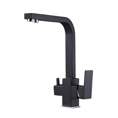 Contemporary Brass Matte Black Square 3-Way Purified Sink