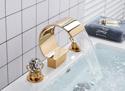 Wanmivezlo Waterfall Bathroom Basin Faucet Deck Mounted Cold