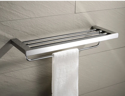 Stainless Steel Bathroom Wall Shelf Towel Bar Rack