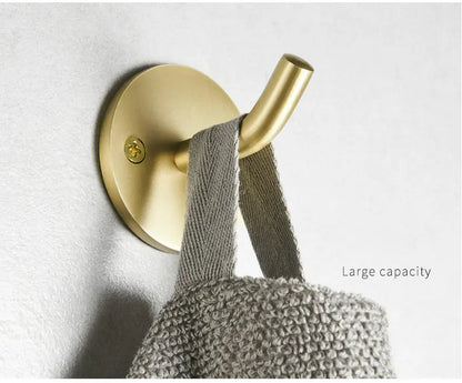 Brush Gold Stainless Steel Clothes Hook Wall Mounted