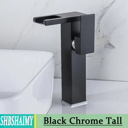 Bathroom Hydropower Led Waterfall Faucet Sink Basin Mixer