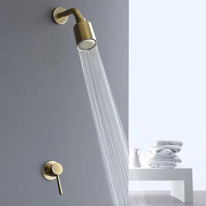 Brushed Gold Bathroom Shower Rainfall Shower Head Handle