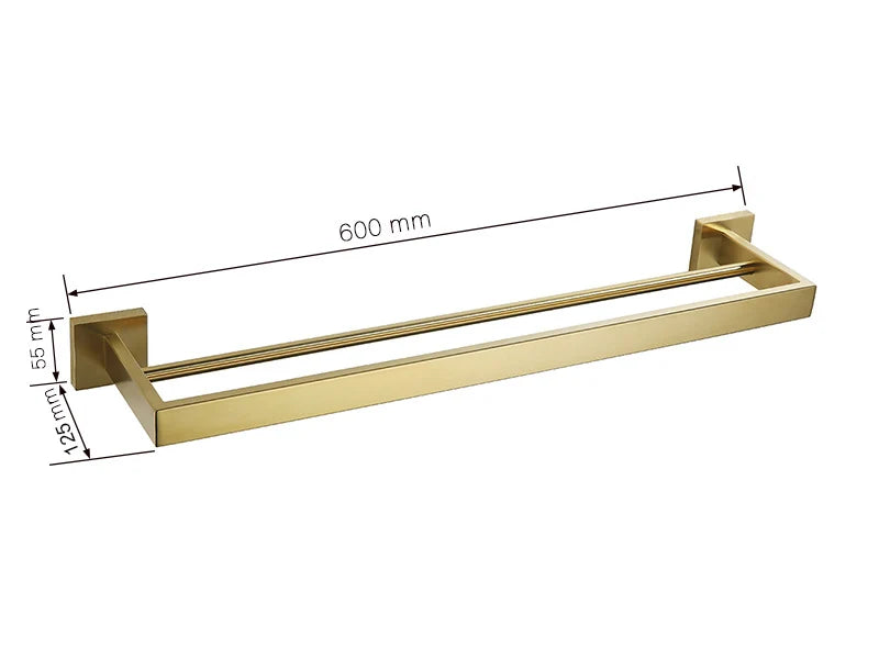 Gold Brushed Bathroom Hardware Towel Bar Rail Toilet