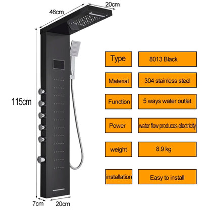Myqualife Top Design Led Shower Panel Function Bathroom