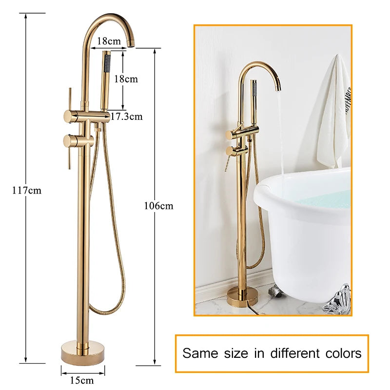 Rozin Black Floor Standing Bathtub Faucet Colors Standing