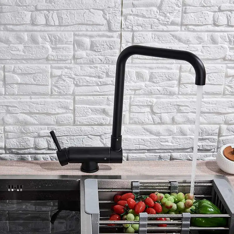 Brushed Gold Sink Faucet 360 Rotation Folding Faucet